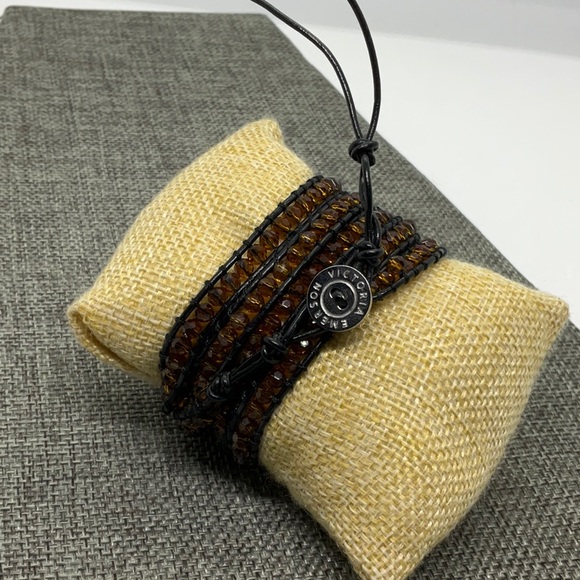 Victoria Emerson Orange Beaded Wrap Bracelet - Picture 3 of 5